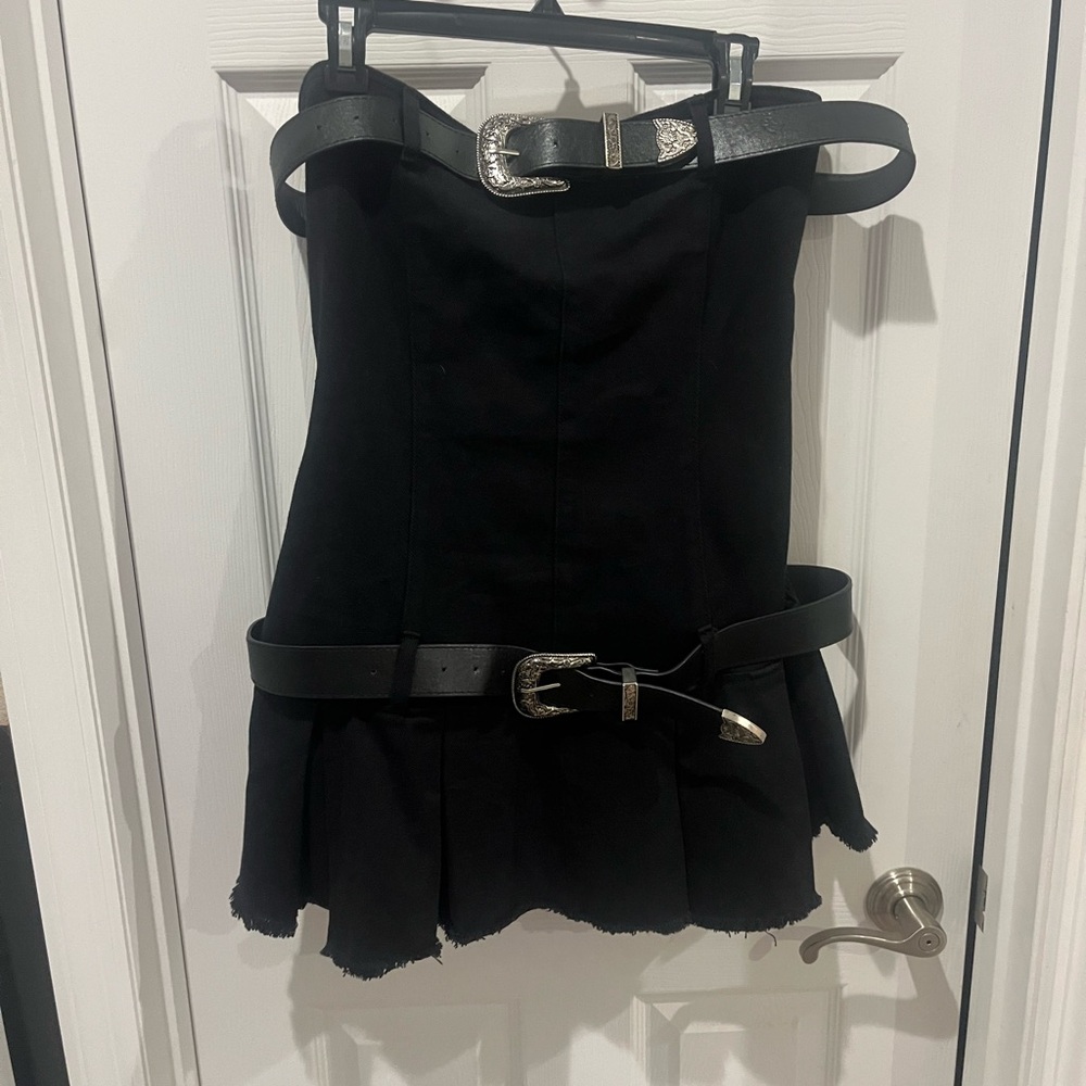 Edikted Black Mini Dress with Belt Detail